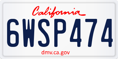 CA license plate 6WSP474