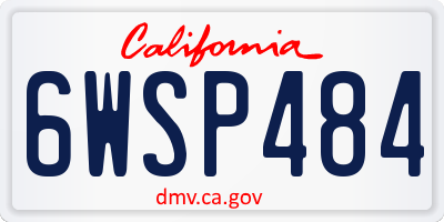 CA license plate 6WSP484