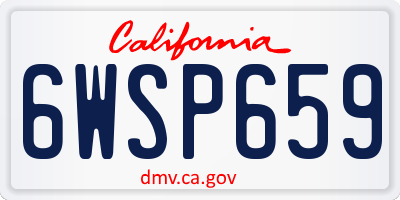 CA license plate 6WSP659