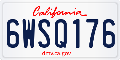 CA license plate 6WSQ176
