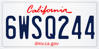 CA license plate 6WSQ244