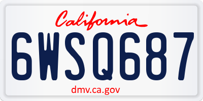 CA license plate 6WSQ687