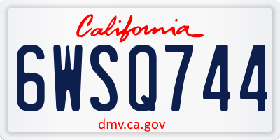 CA license plate 6WSQ744