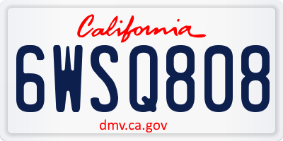 CA license plate 6WSQ808