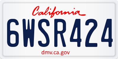 CA license plate 6WSR424