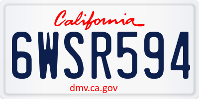CA license plate 6WSR594