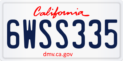 CA license plate 6WSS335