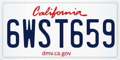 CA license plate 6WST659