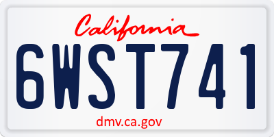 CA license plate 6WST741