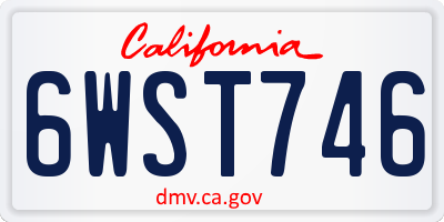 CA license plate 6WST746