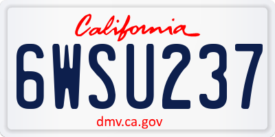 CA license plate 6WSU237