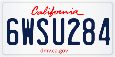 CA license plate 6WSU284