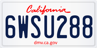 CA license plate 6WSU288