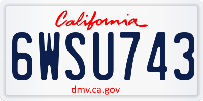 CA license plate 6WSU743