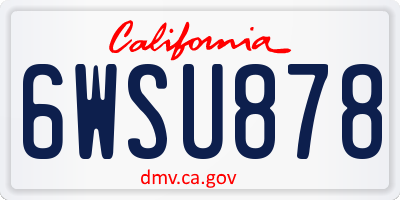 CA license plate 6WSU878