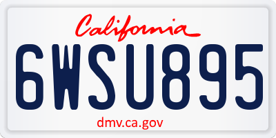 CA license plate 6WSU895