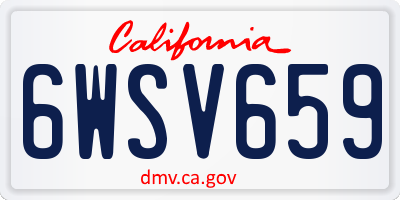 CA license plate 6WSV659