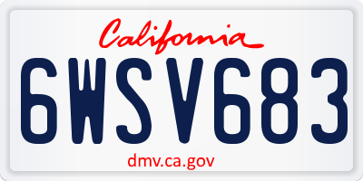 CA license plate 6WSV683