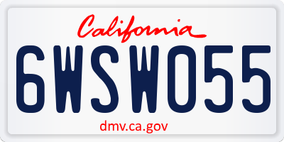 CA license plate 6WSW055