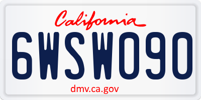 CA license plate 6WSW090