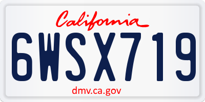 CA license plate 6WSX719