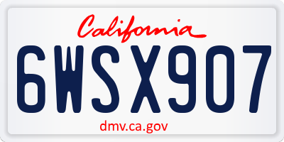 CA license plate 6WSX907