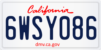 CA license plate 6WSY086