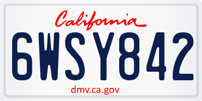 CA license plate 6WSY842