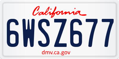 CA license plate 6WSZ677