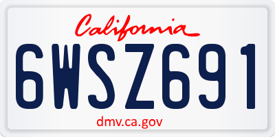 CA license plate 6WSZ691