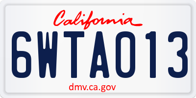 CA license plate 6WTA013