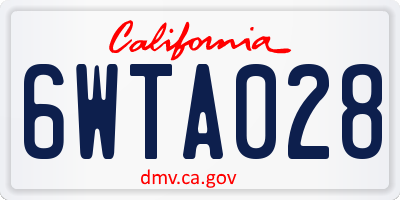 CA license plate 6WTA028