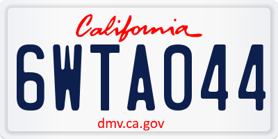 CA license plate 6WTA044