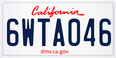 CA license plate 6WTA046