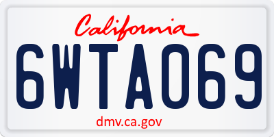 CA license plate 6WTA069