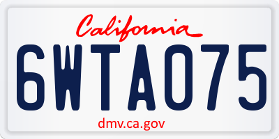 CA license plate 6WTA075