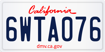 CA license plate 6WTA076