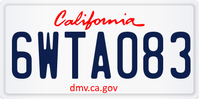 CA license plate 6WTA083