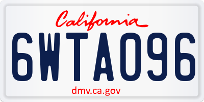 CA license plate 6WTA096