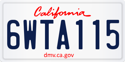 CA license plate 6WTA115