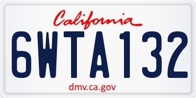 CA license plate 6WTA132