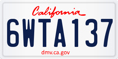 CA license plate 6WTA137