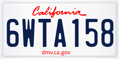 CA license plate 6WTA158