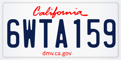 CA license plate 6WTA159