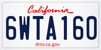 CA license plate 6WTA160
