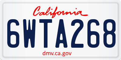 CA license plate 6WTA268