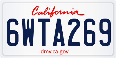 CA license plate 6WTA269