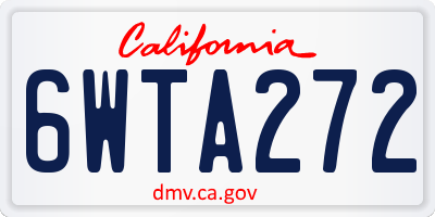 CA license plate 6WTA272
