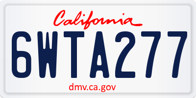 CA license plate 6WTA277