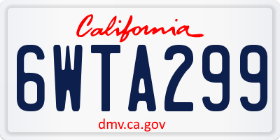 CA license plate 6WTA299